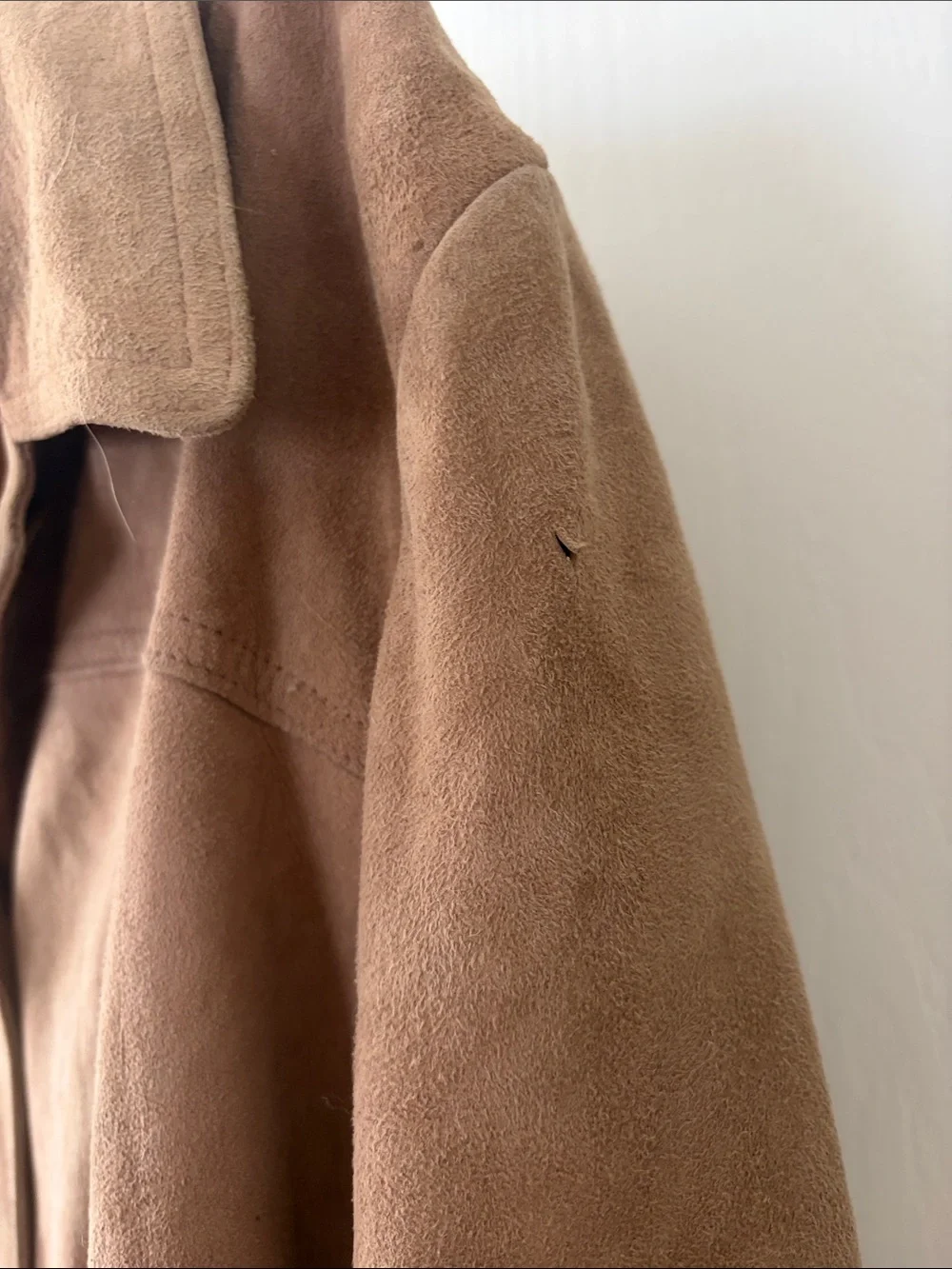 Vintage Suede Belted Coat Jacket in Brown